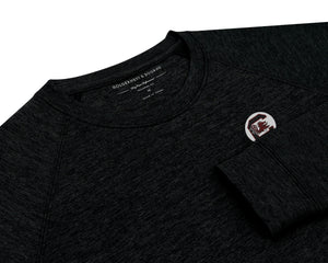Holderness and Bourne Gamecock Crewneck Pullover: Black with White Circle