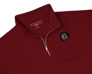 Holderness and Bourne Gamecock 1/4 Zip Pullover: Garnet with Black Circle