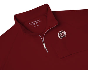 Holderness and Bourne Gamecock 1/4 Zip Pullover: Garnet with White Circle