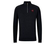 Load image into Gallery viewer, Holderness and Bourne Gamecock 1/4 Zip Pullover: Black with Garnet Circle
