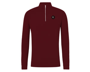 Holderness and Bourne Gamecock 1/4 Zip Pullover: Garnet with Black Circle