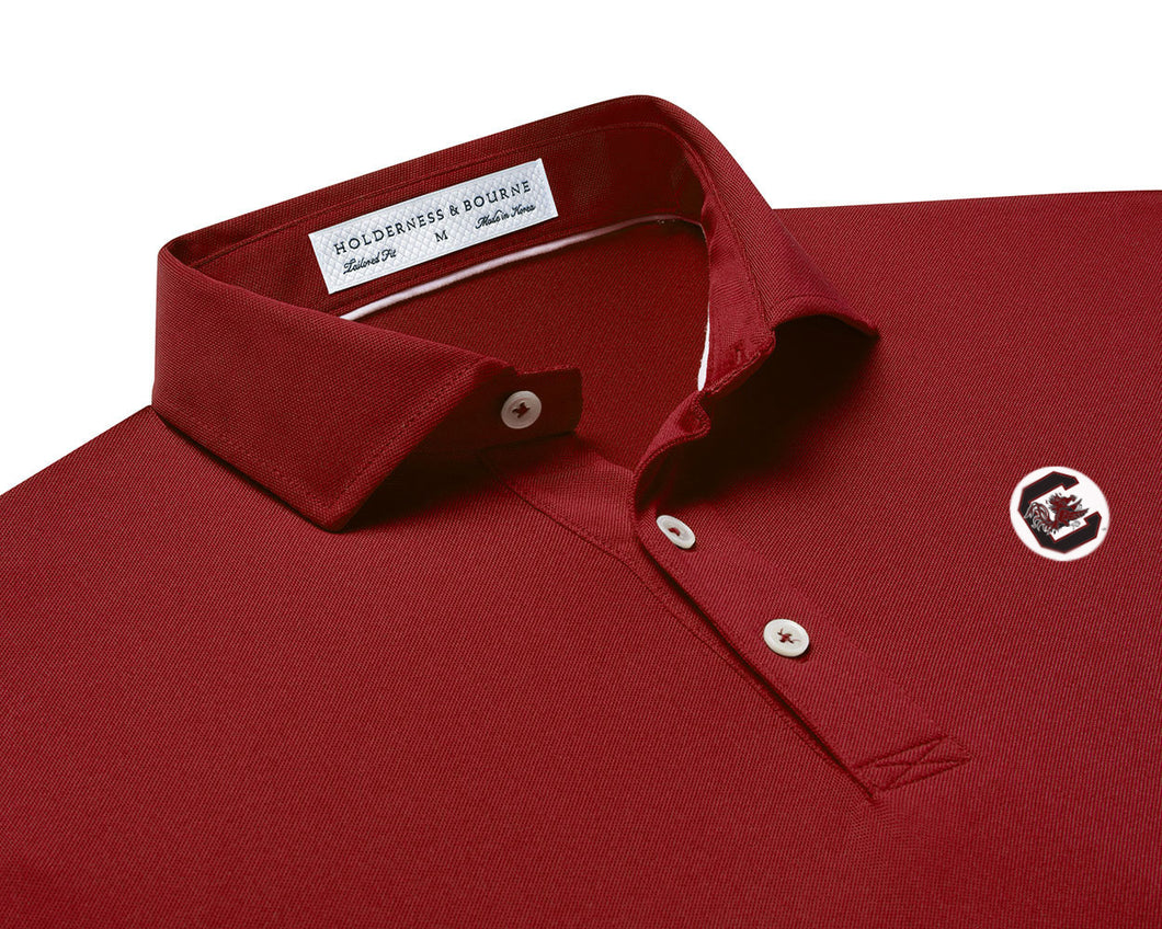 Holderness and Bourne Gamecock Polo: Garnet with White Circle