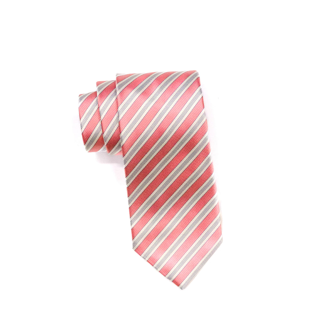 Robert Jensen Pink White Stripe Tie