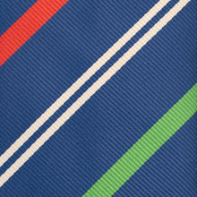 Load image into Gallery viewer, Robert Jensen Blue Green/Red/White Stripe Tie
