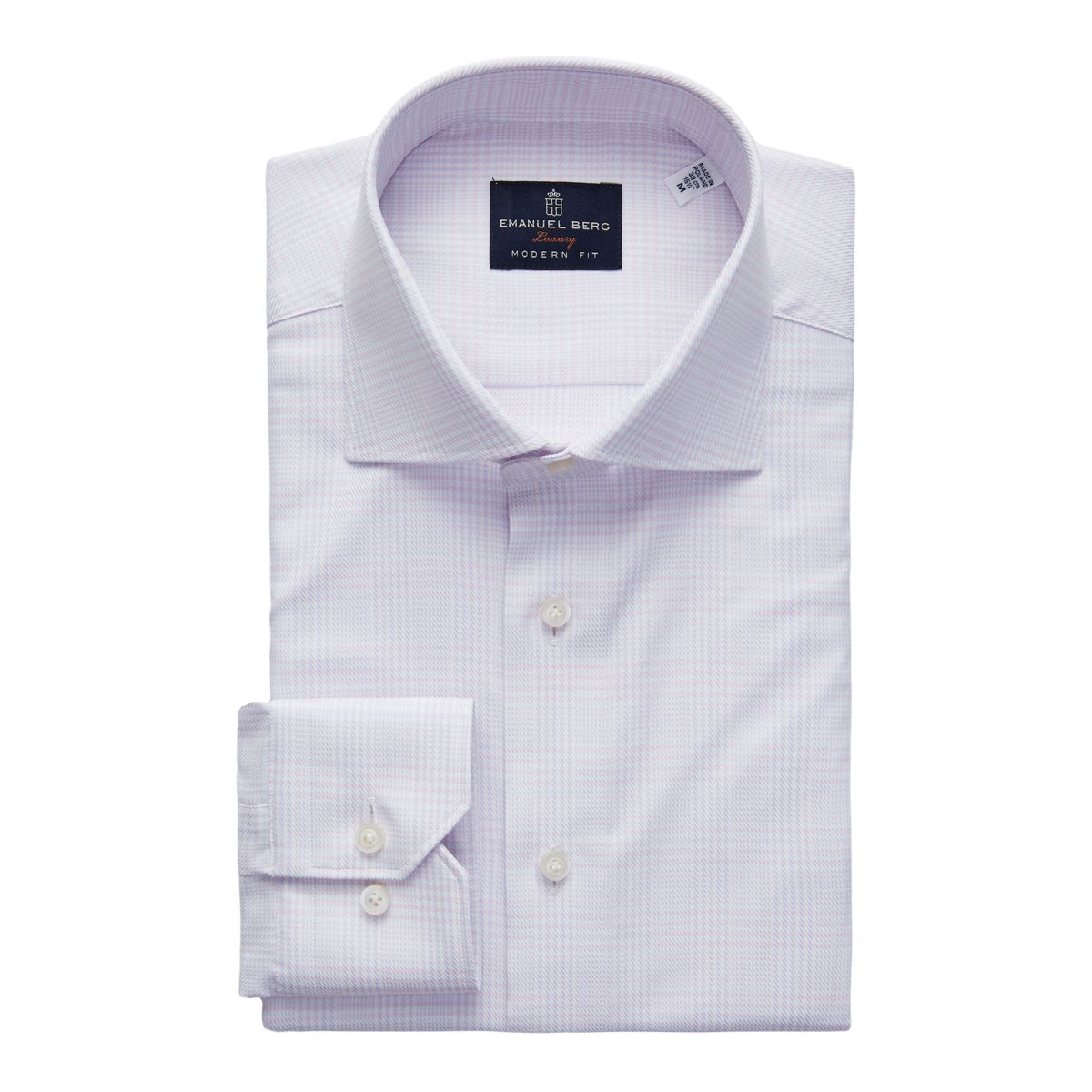 Emanuel Berg Light Pink and Blue Check Dress Shirt
