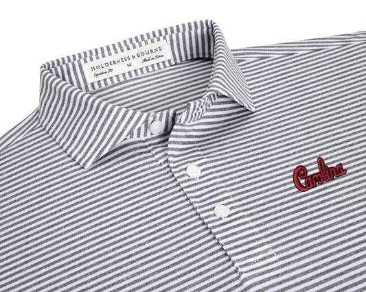 Holderness & Bourne Grey Striped GC Polo Script