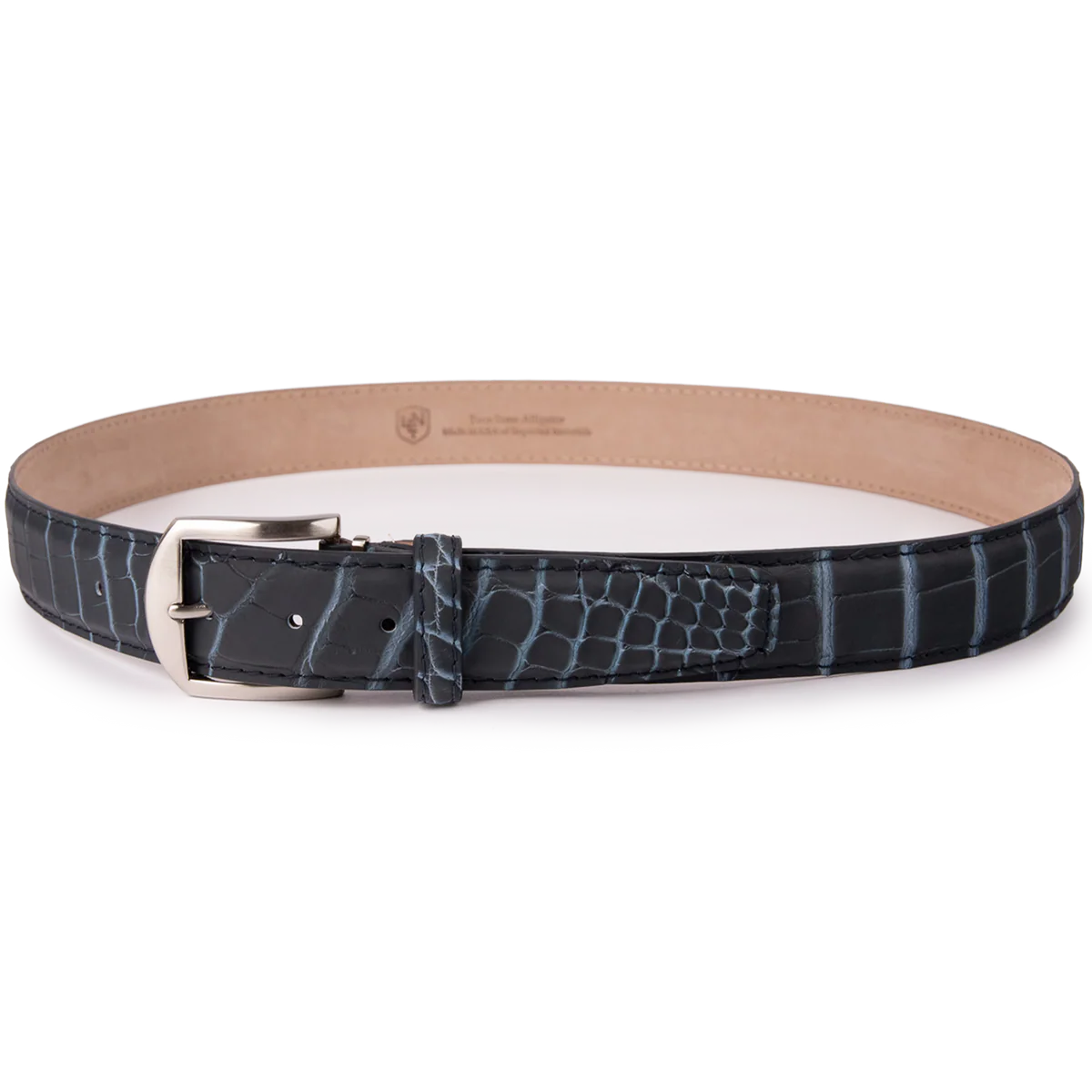 L.E.N. Lifestyle Ultra-Matte Two-Tone American Alligator Belt