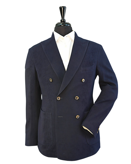 Hagen Navy Seersucker Knit Soft Jacket