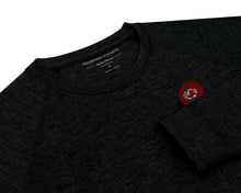 Load image into Gallery viewer, Holderness and Bourne Gamecock Crewneck Pullover: Black with Garnet Circle
