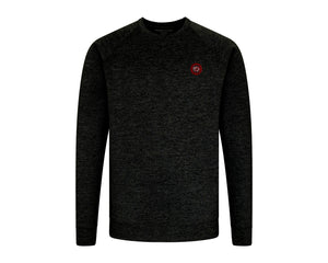 Holderness and Bourne Gamecock Crewneck Pullover: Black with Garnet Circle