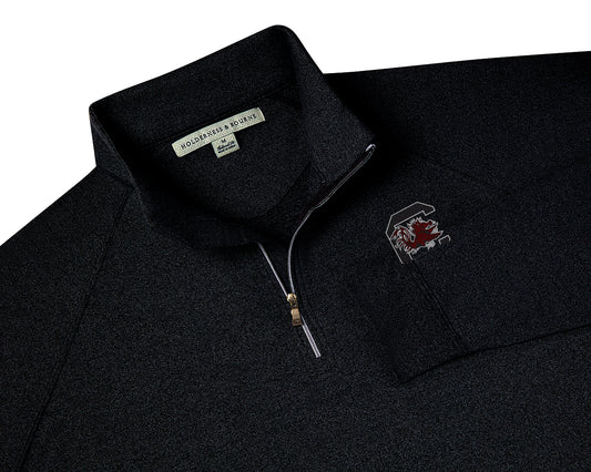 Holderness and Bourne Gamecock 1/4 Zip Pullover: Black with Block C