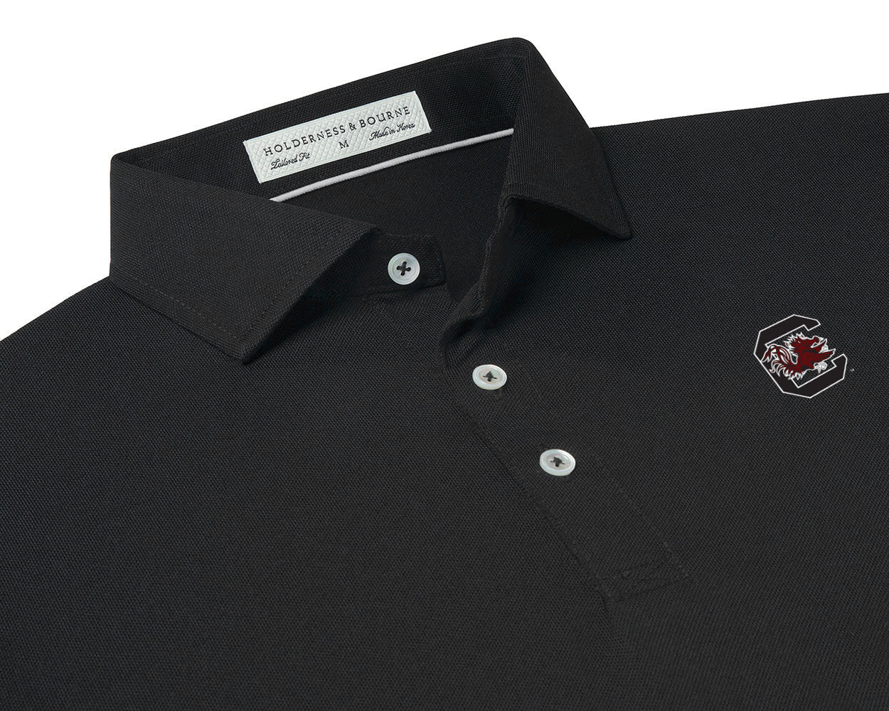 Holderness and Bourne Gamecock Polo Black with Block C BP Skinner Clothiers