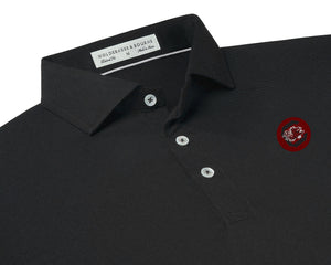 Holderness and Bourne Gamecock Polo: Black with Garnet Circle