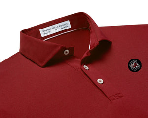 Holderness and Bourne Gamecock Polo: Garnet with Black Circle