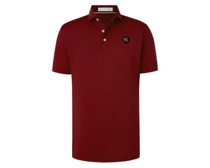 Holderness and Bourne Gamecock Polo: Garnet with Black Circle