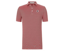 Load image into Gallery viewer, Holderness and Bourne Gamecock Polo: Garnet Stripe with White Circle
