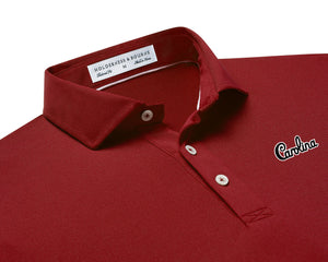 Holderness and Bourne Gamecock Polo: Garnet with Script
