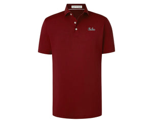 Holderness and Bourne Gamecock Polo: Garnet with Script