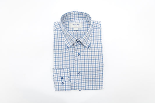 Hagen Blue Graph Seasonal Dress Shirt