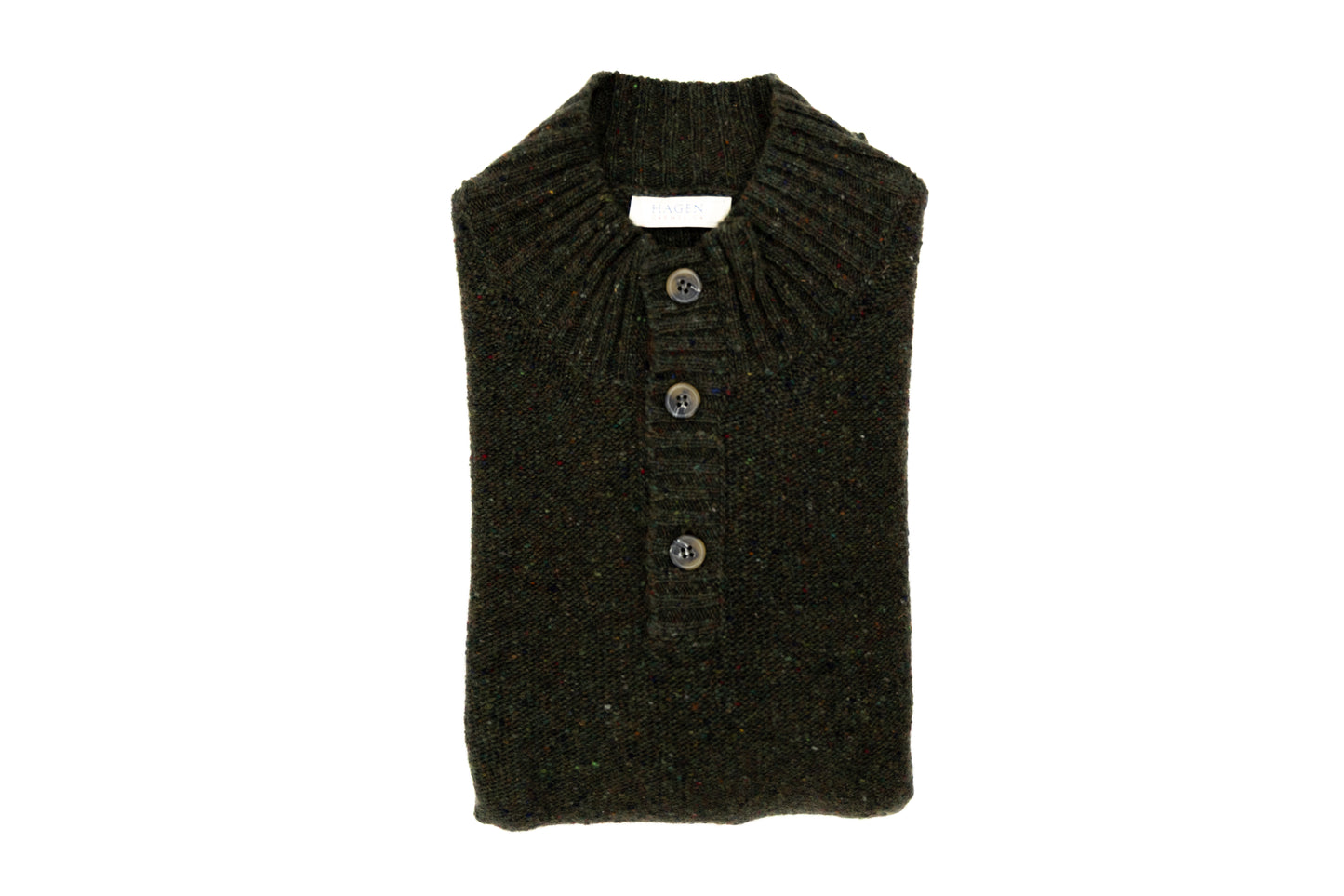 Hagen Purl Stitch Button Mock Sweater