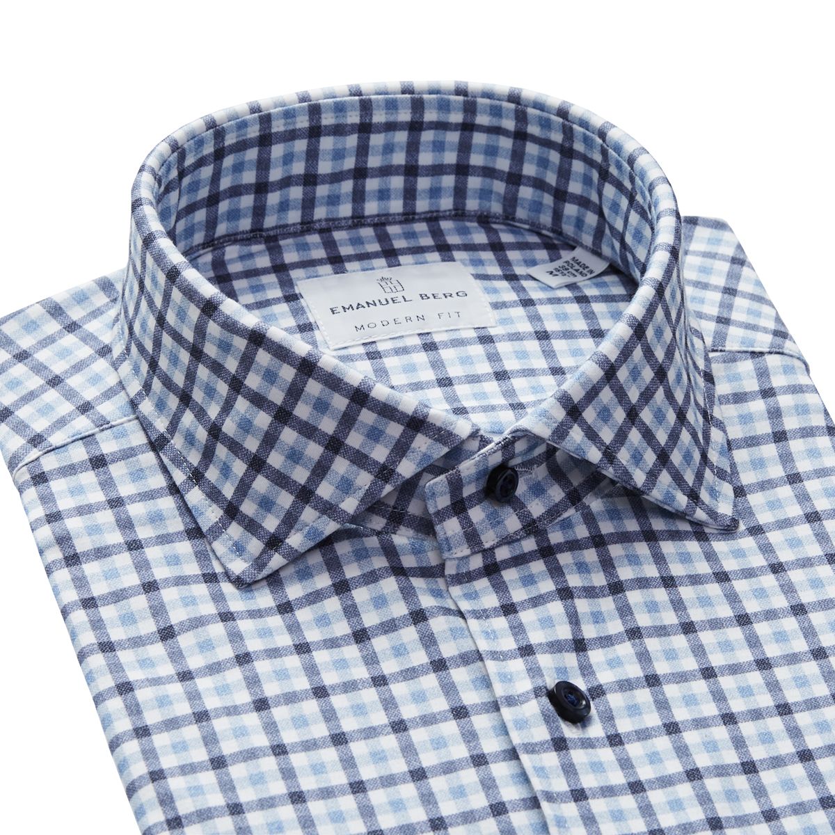 Emanuel Berg Blue Check 4flex Shirt