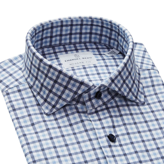 Emanuel Berg Blue Check 4flex Shirt