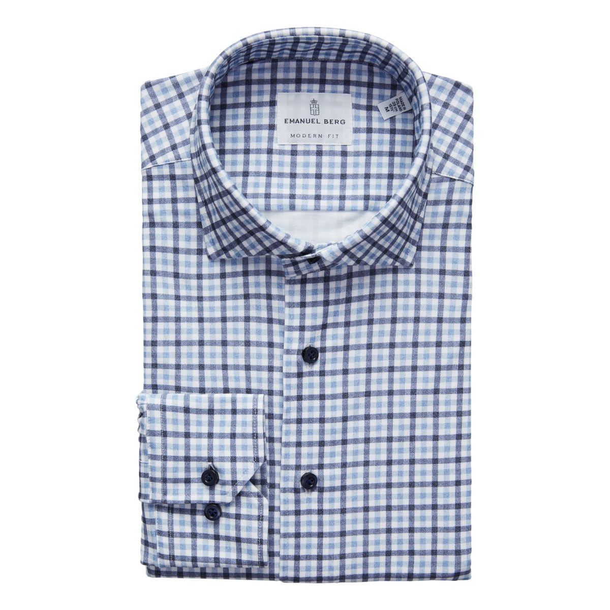 Emanuel Berg Blue Check 4flex Shirt