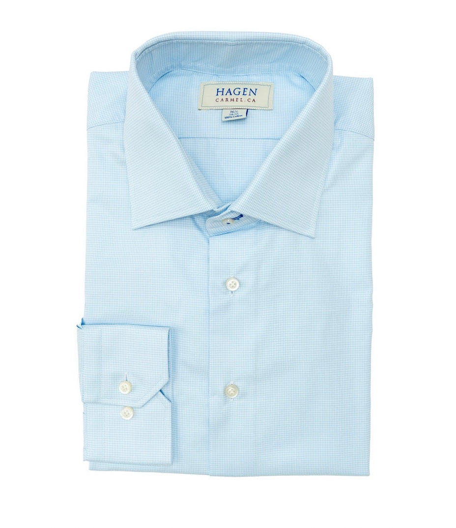 Hagen Shirt Sky Houndstooth