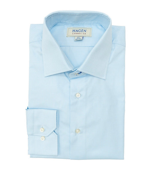 Hagen Shirt Sky Houndstooth