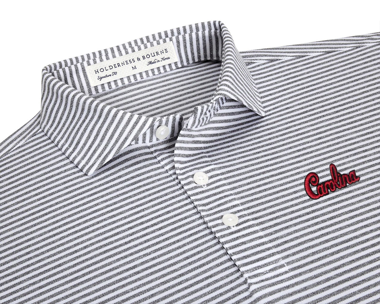 Holderness & Bourne Grey Striped GC Polo Script