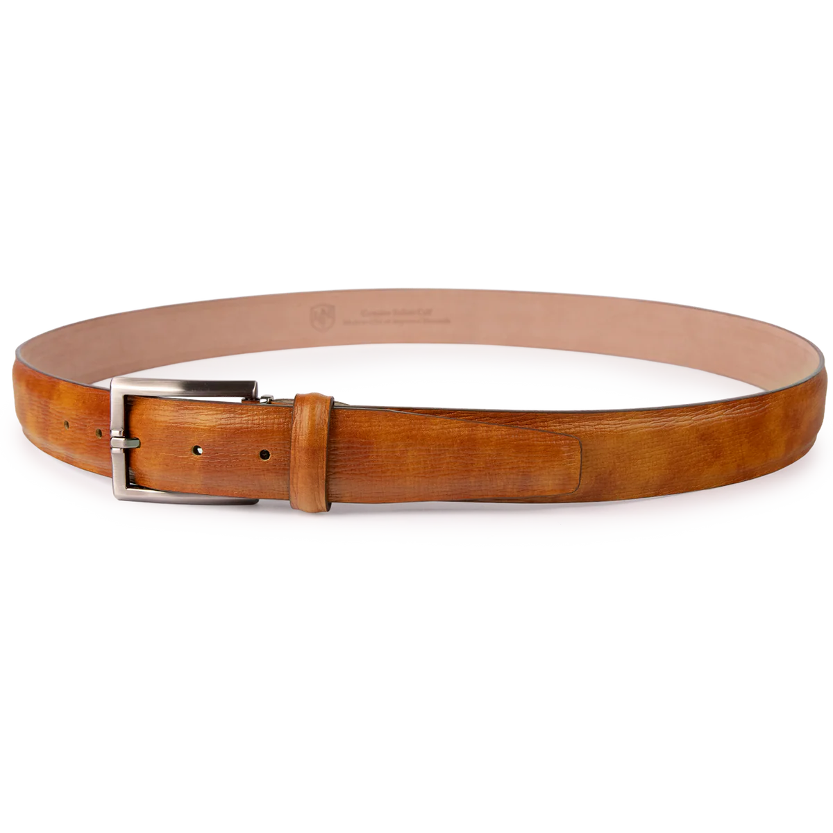 L.E.N. Lifestyle Italian Texured Marbled Calf Belt