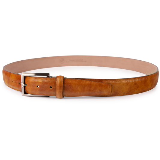 L.E.N. Lifestyle Italian Texured Marbled Calf Belt