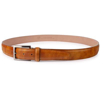 L.E.N. Lifestyle Italian Texured Marbled Calf Belt