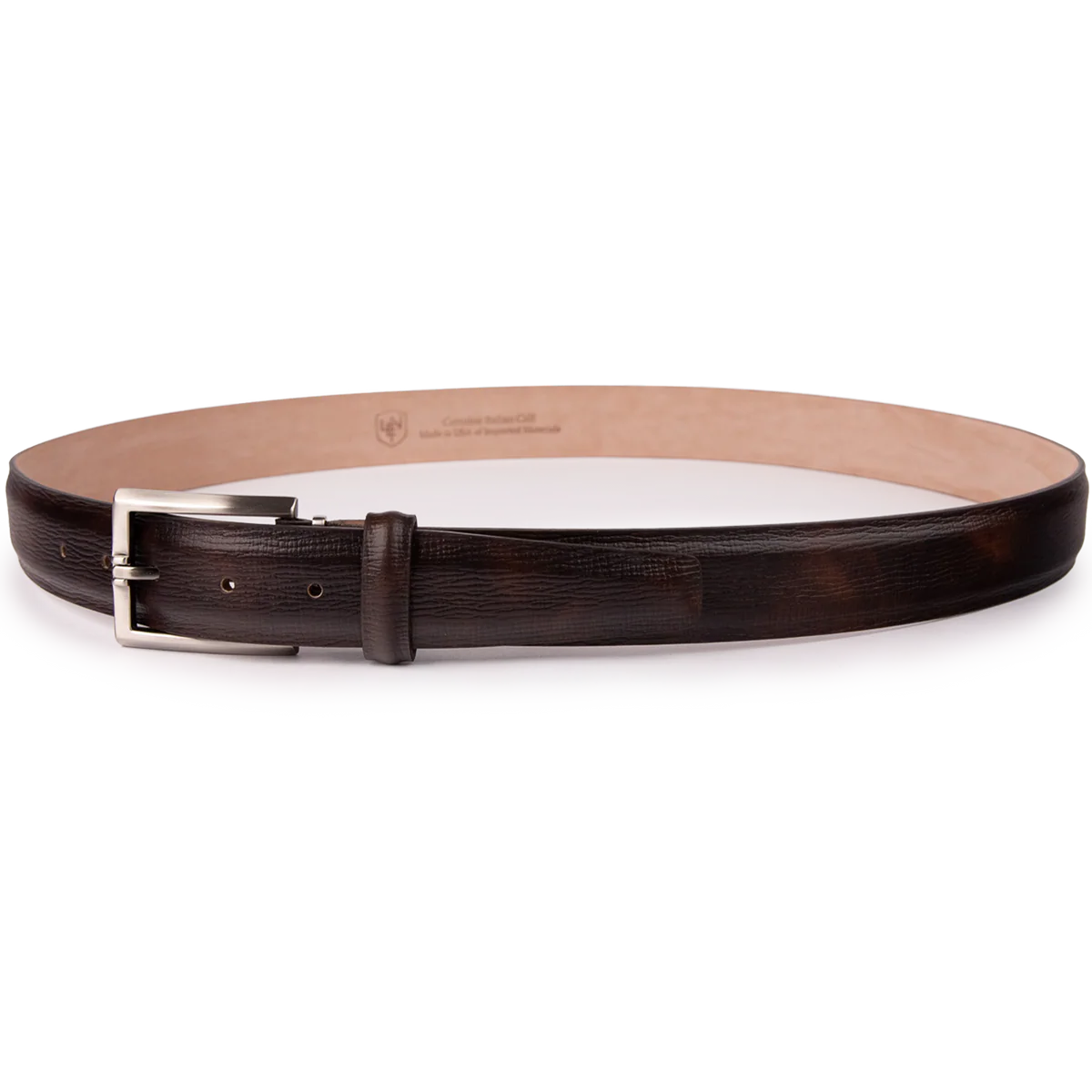 L.E.N. Lifestyle Italian Texured Marbled Calf Belt