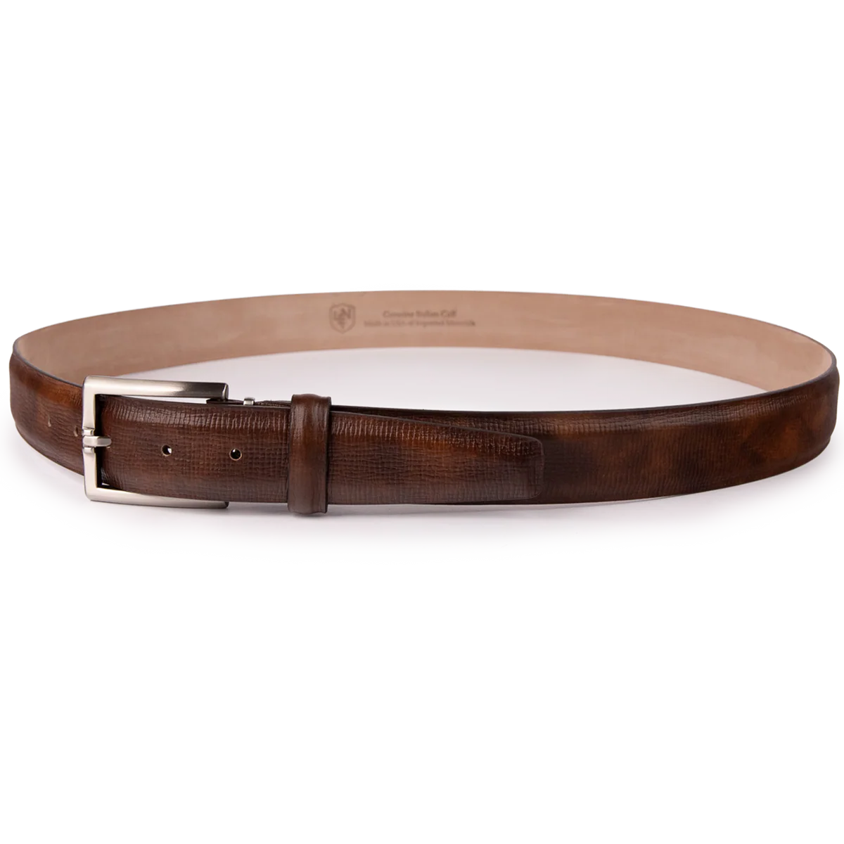 L.E.N. Lifestyle Italian Texured Marbled Calf Belt