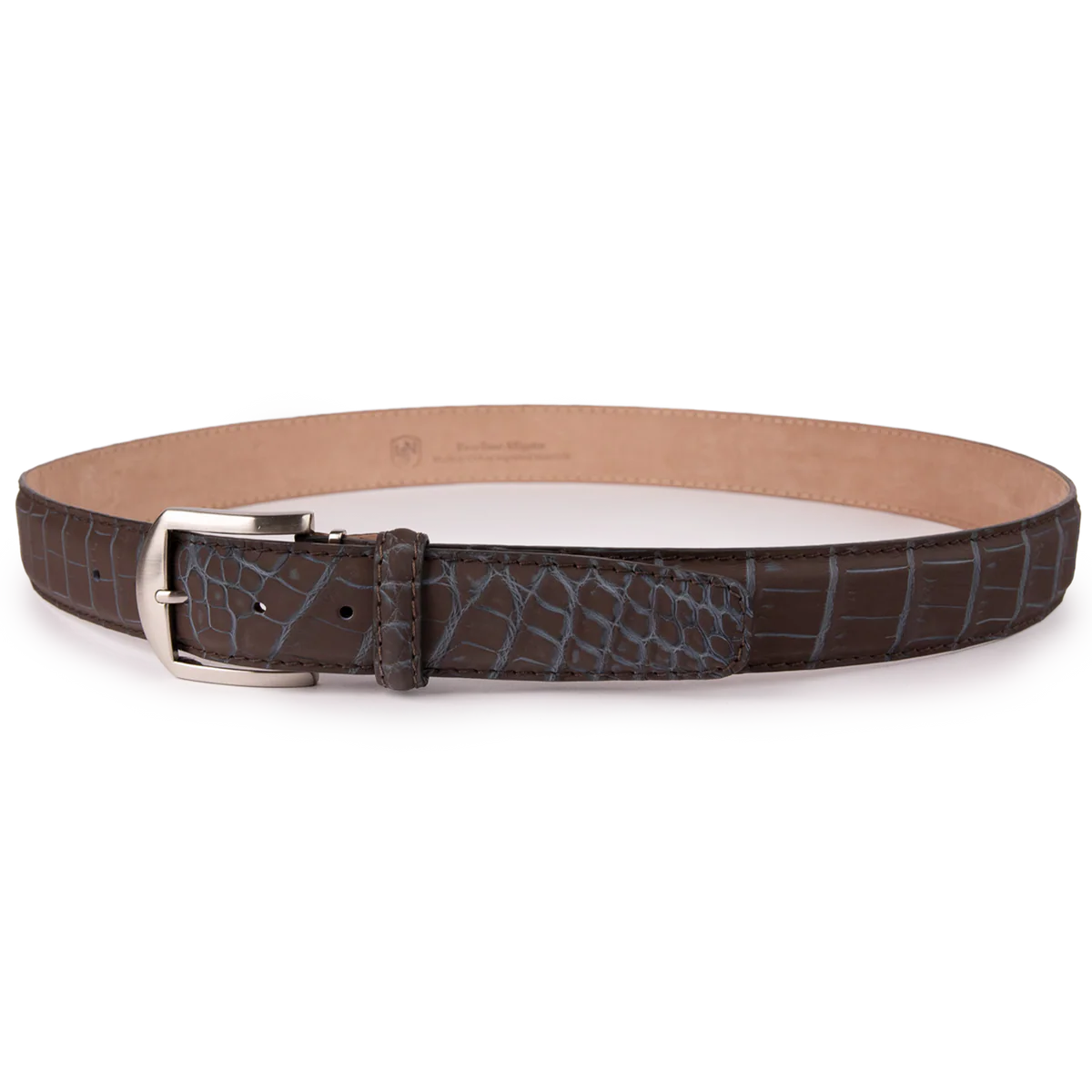 L.E.N. Lifestyle Ultra-Matte Two-Tone American Alligator Belt