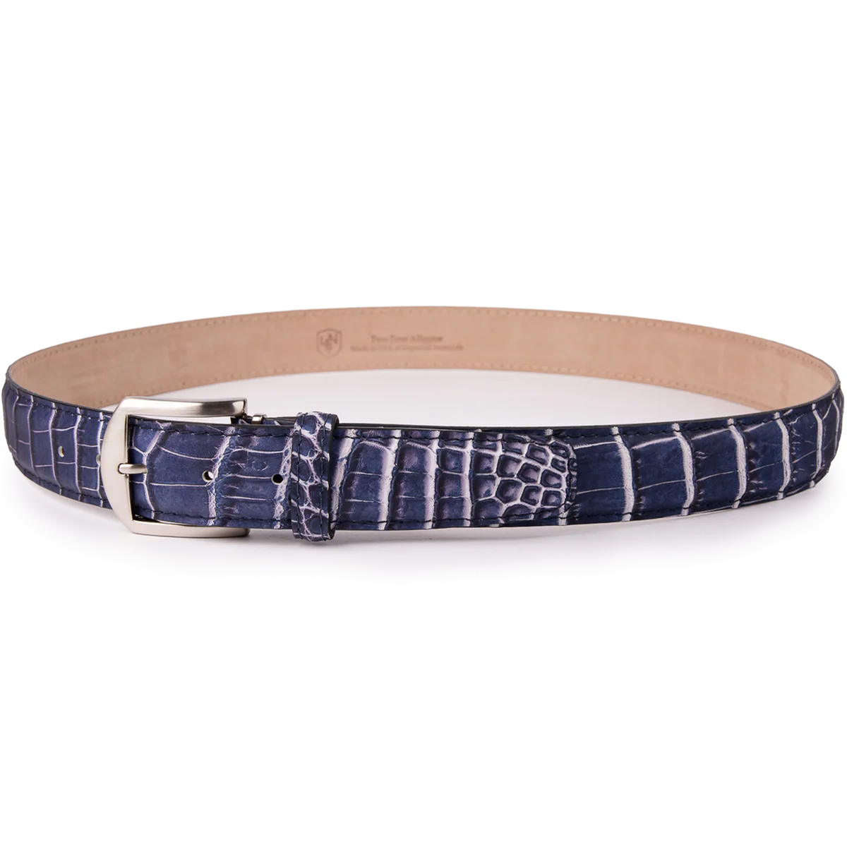 L.E.N. Lifestyle Ultra-Matte Two-Tone American Alligator Belt