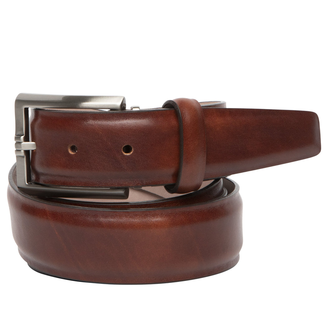 LEN Belt Italian Marbled Calf 35mm Cognac STK