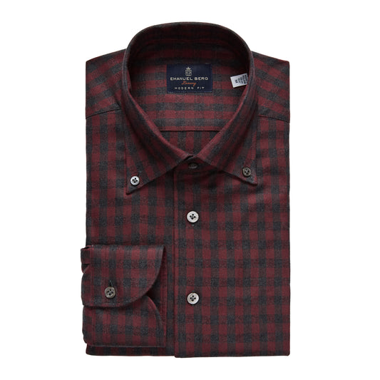 Emanuel Berg Checked Twill Luxury Sport Shirt