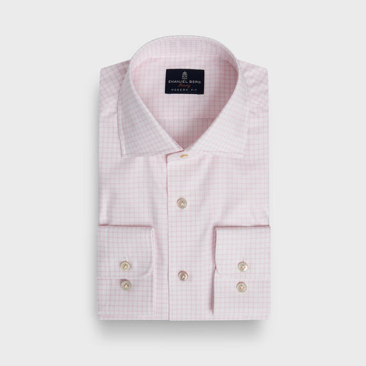 Emanuel Berg Checked Cotton Twill Premium Luxury Dress Shirt