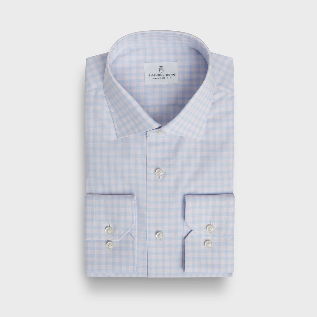 Emanuel Berg Checked Cotton Dress Shirt