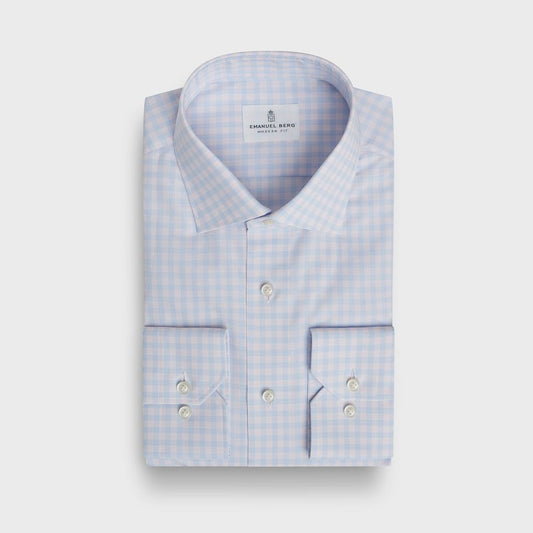 Emanuel Berg Checked Cotton Dress Shirt